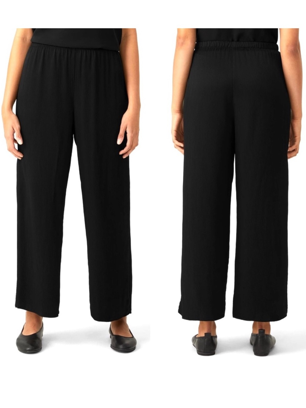 Eileen Fisher Textured Cupro Wide-Leg Pants Women’s Size XS Pull On Lightweight